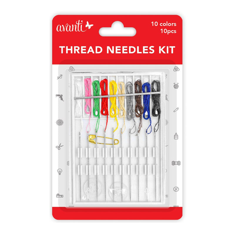 Avanti -  Sew-Quick Threaded Hand Needle Kit. Pre-Threaded Needle (Assorted Co,   12-Pack