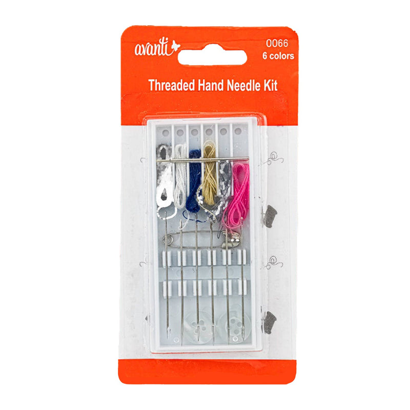 Avanti - Threaded Hand Needle Kit. Pre-Threaded Needle (Assorted Colors),   12-Pack