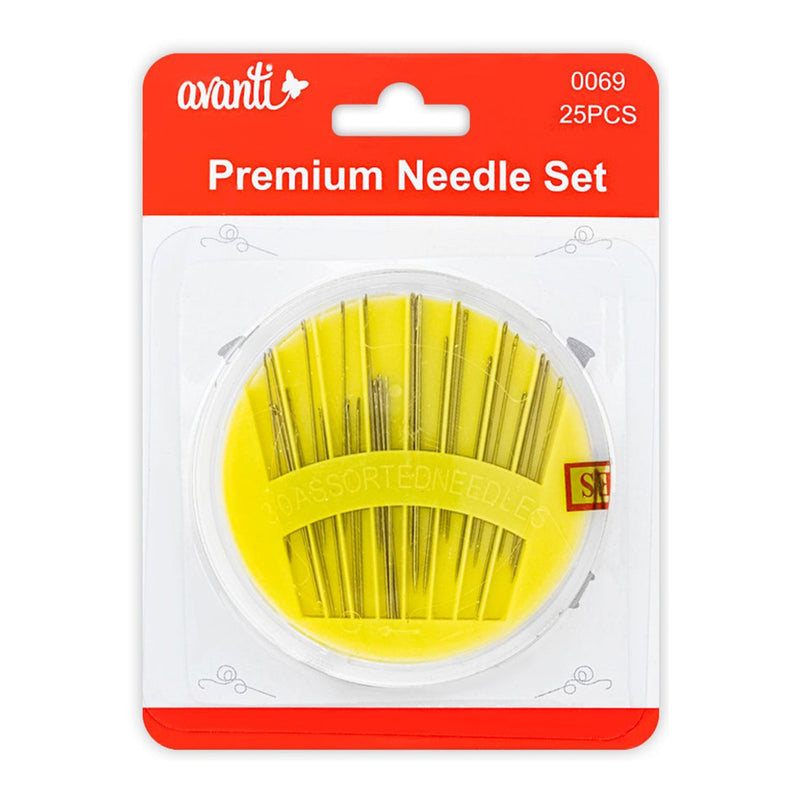 Avanti Assorted Gold Eye Premium Needle Set in Compact Case for Sewing or Repair