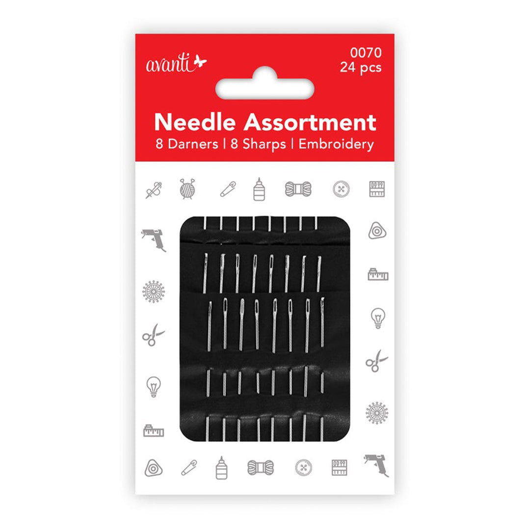 Avanti Assorted Hand Needles, Darners, Embroidery, Sharps & Others – 24 pcs – Made in China – Retail