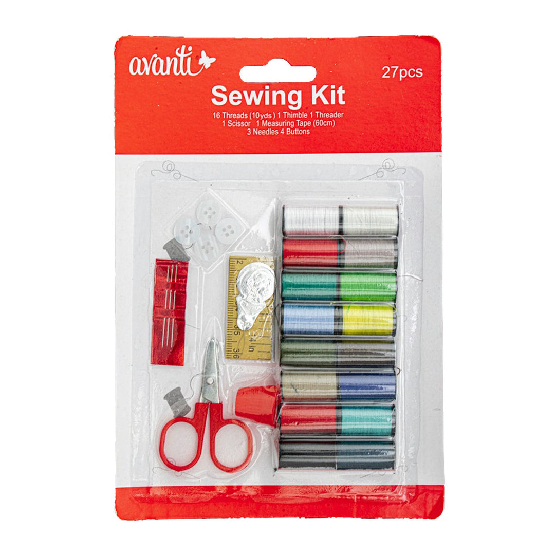 Avanti Sewing Kit with Mini Scissor, Thimble, Threads – DIY Sewing Supplies – Made in China – 12-Pack