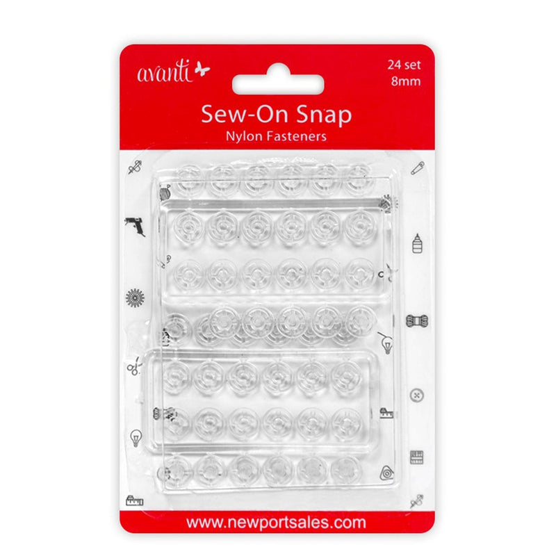 Avanti , Sew-on Snap Buttons , Nylon Snaps Fasteners for Sewing