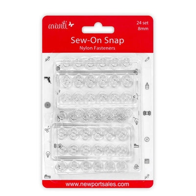 Avanti , Sew-on Snap Buttons , Nylon Snaps Fasteners for Sewing,   12-Pack