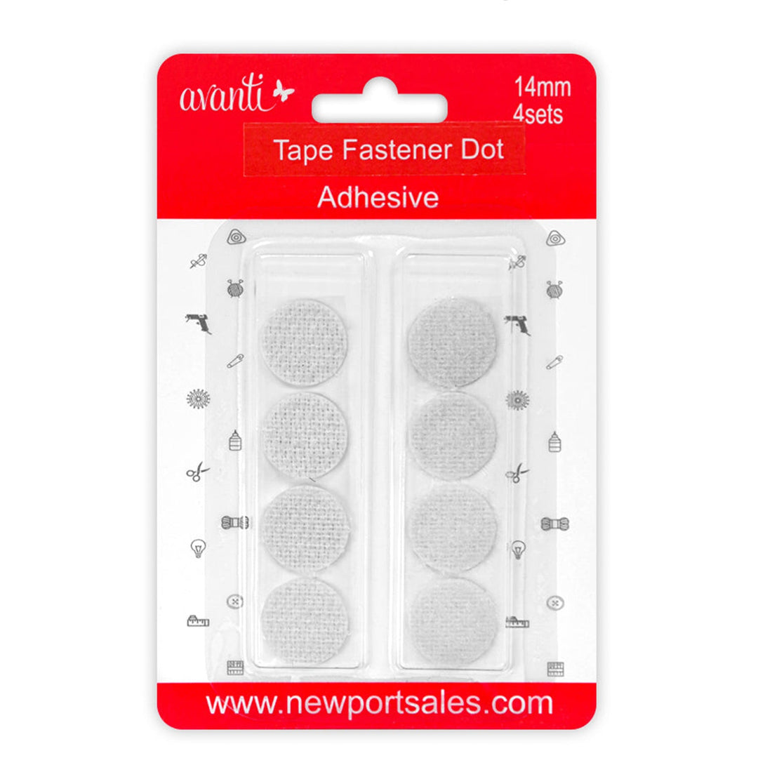 Avanti Tape Fastener Dots – 14mm – 4 Pairs Each – 12-Pack – Made in China