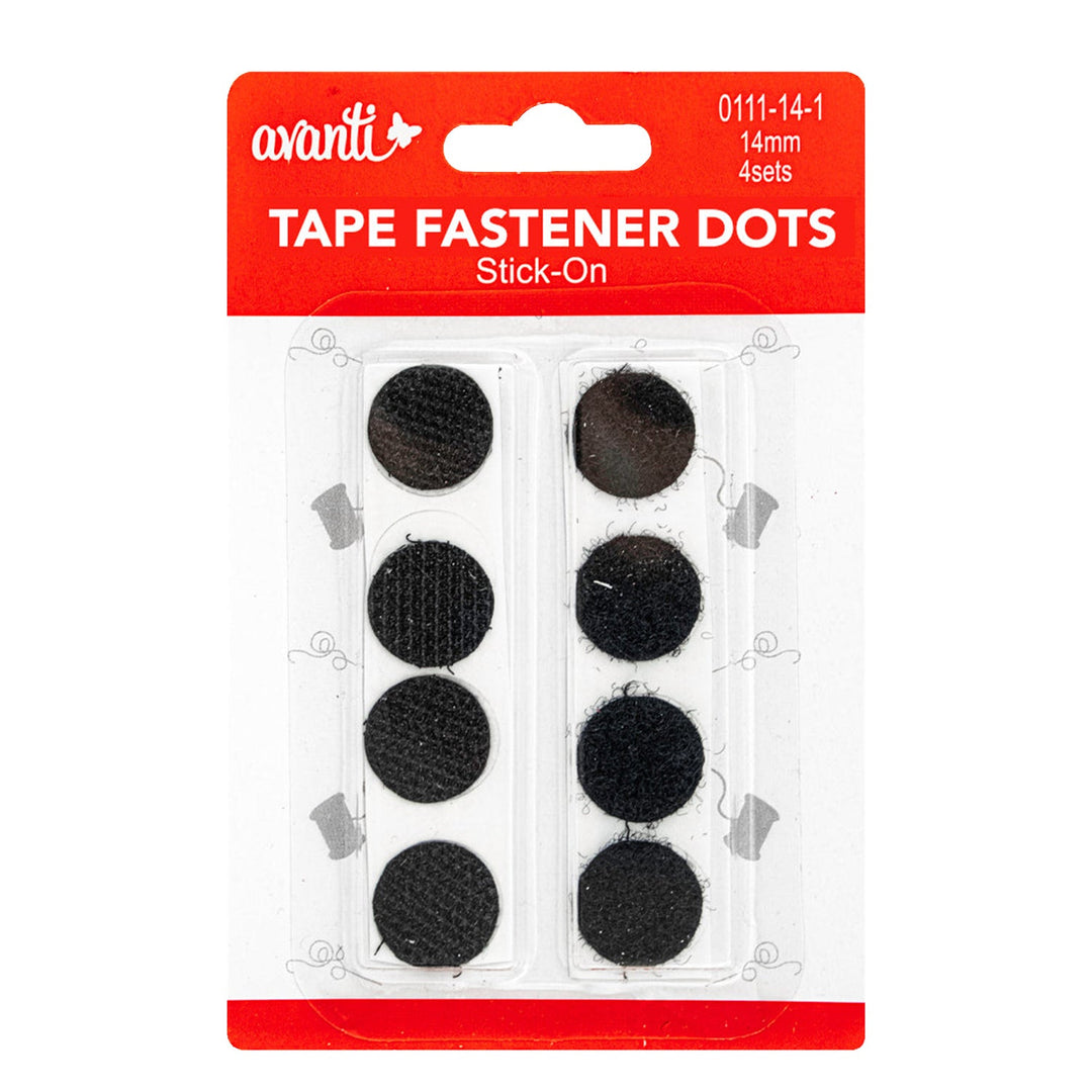 Avanti Tape Fastener Dots – 14mm – 4 Pairs Each – 12-Pack – Made in China
