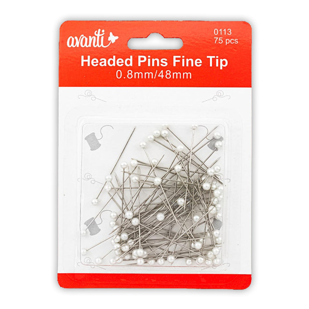Avanti Extra-Fine Tip Head Pins – 75 pcs – 48 mm – Made in China – 12-Pack
