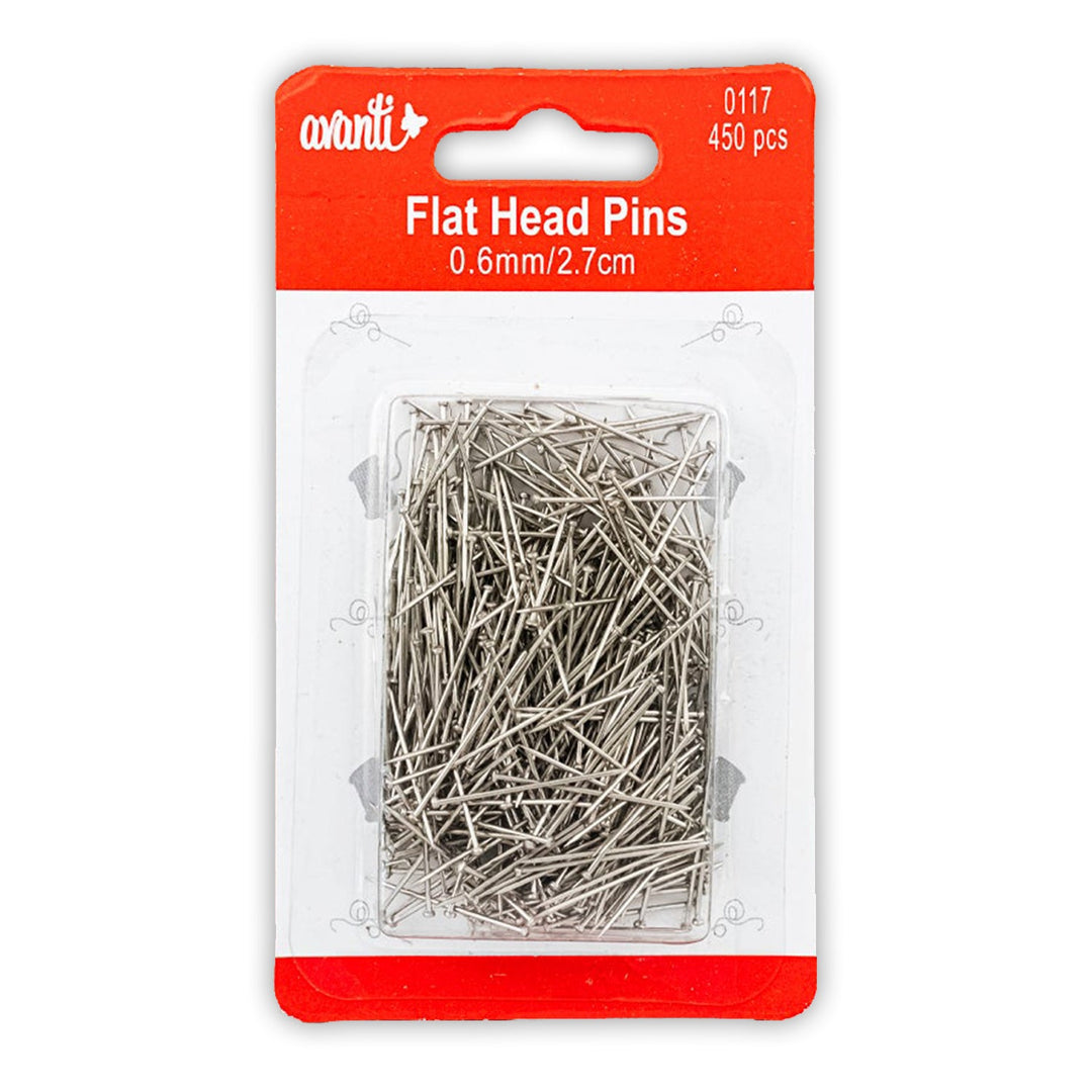 Avanti Extra Long Flat Head Straight Pins – 450 pcs per Pack – 12-Pack – Made in China
