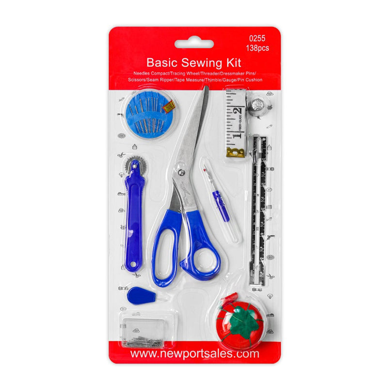 Avanti Basic Sewing Kit with Needles, Scissors, Pin Cushion, Seam Ripper, Tape Measu,   12-Pack