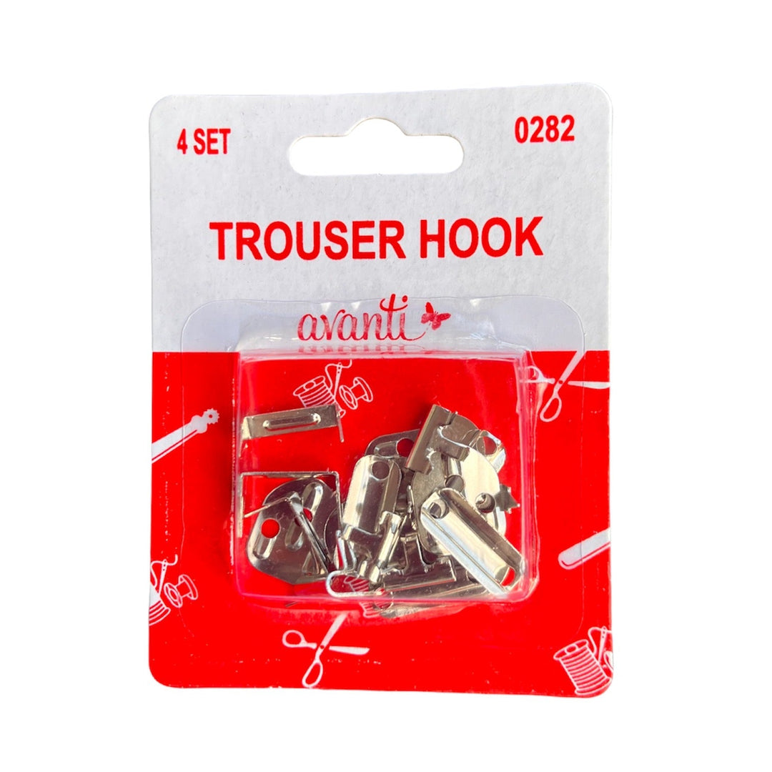 Avanti Silver No-Sew Hook and Eye Closures with Prong for Trousers and Skirts,   12-Pack