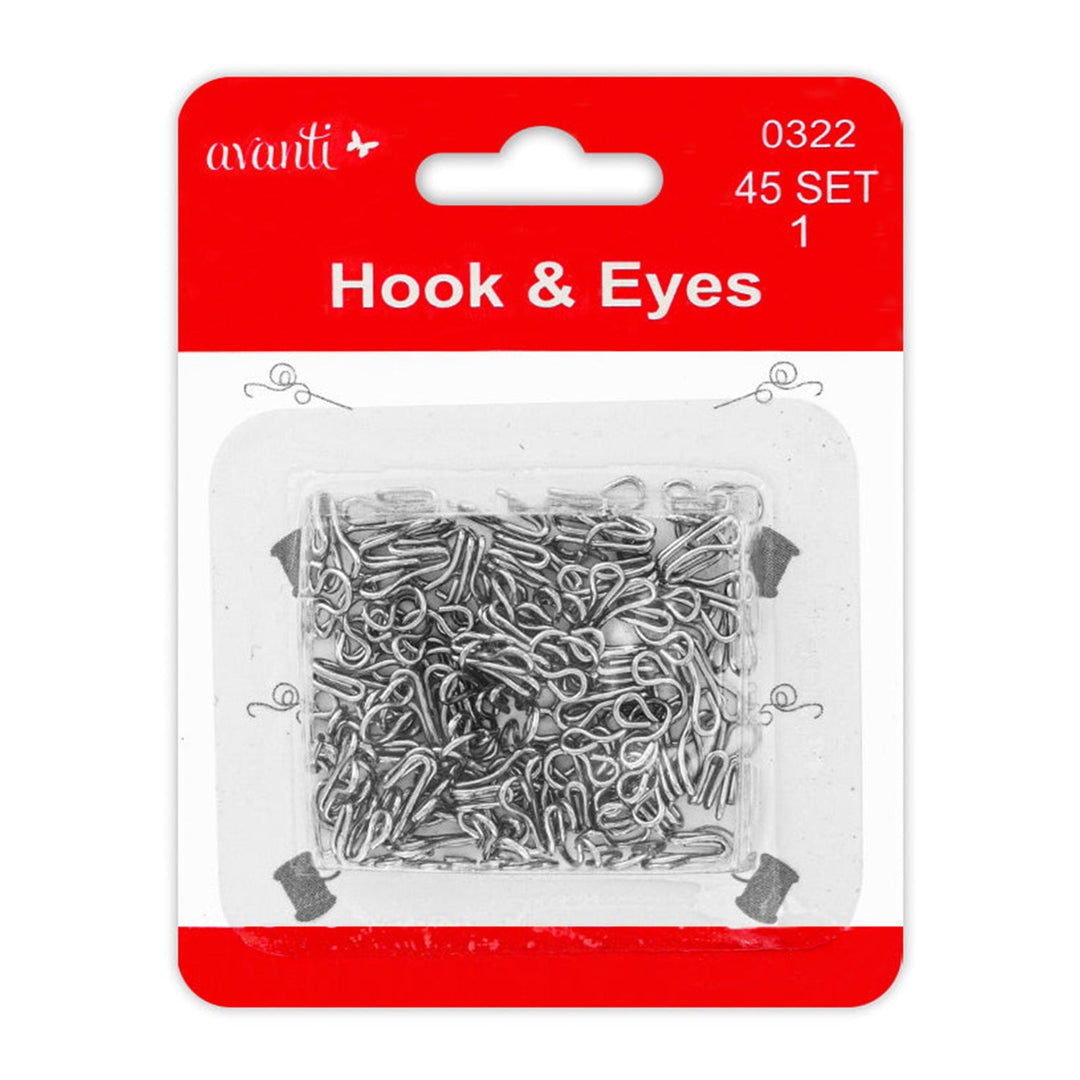 Avanti Sewing Hook &amp; Eye Closure – 45 pcs (4 Sizes) – Made in China – Retail
