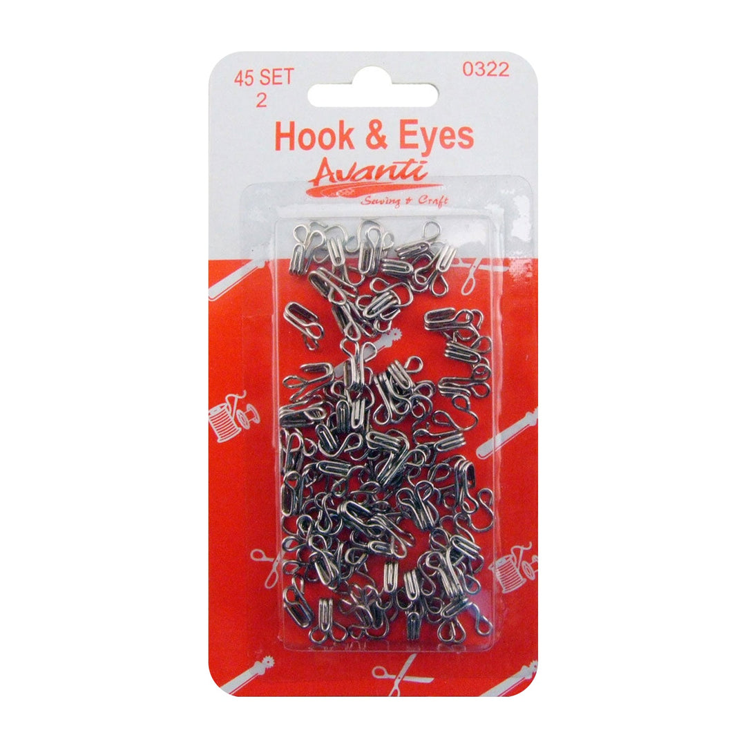 Avanti Sewing Hook &amp; Eye Closure – 45 pcs (4 Sizes) – Made in China – Retail