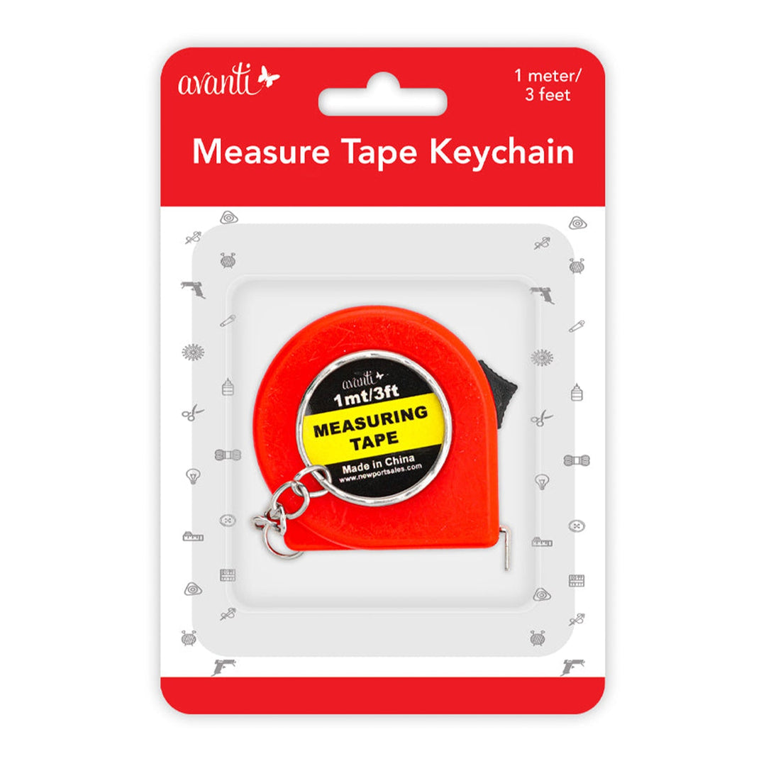 Avanti Measure Tape Keychain – 3 ft / 1 m – Made in China – 12-Pack