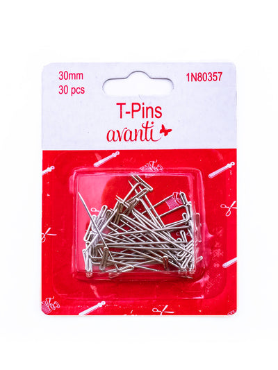 Avanti T-pins for Wigs, Block Knitting, Modeling Crafts,    30mm,   12-Pack