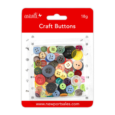Avanti Assorted Mixed Color Resin Buttons,  2 and 4 Hole Round Craft Buttons for Sew, 12-Pack