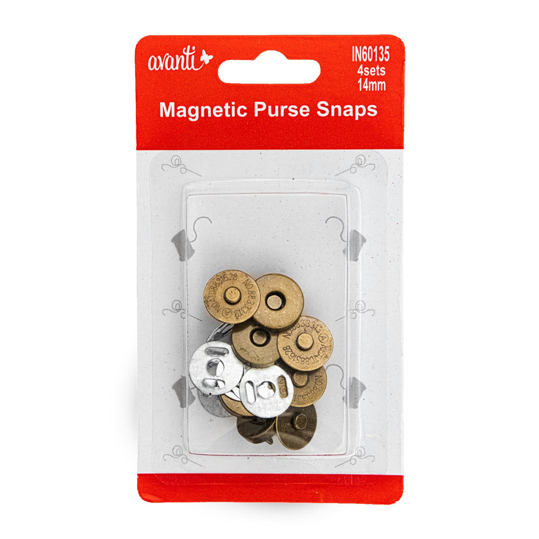 Avanti Thin Magnetic Purse Snap Buttons – 14 mm – Made in China – 12-Pack