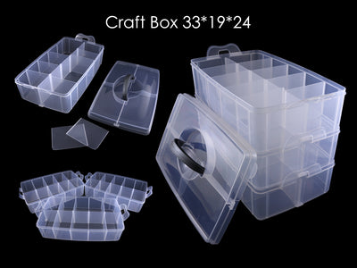 Avanti , Clear Plastic Storage Box , Organizer , Portable Case ,  19 x 24 CM,    6-Pack