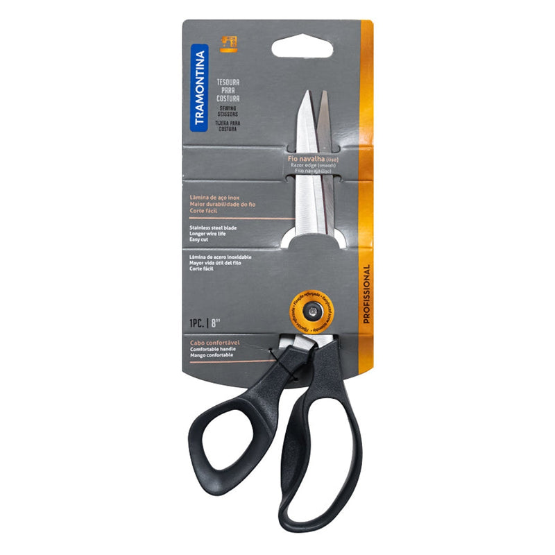 Tramontina Stainless Steel Sewing Scissors, Comfort Grip, 8 inches