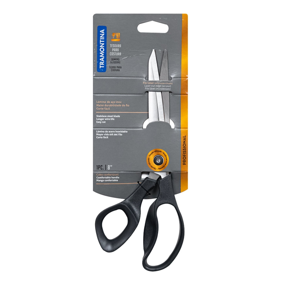 Tramontina Stainless Steel Sewing Scissors, Comfort Grip, 8 inches, 12-Pack