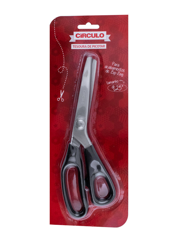 9.25" Pinking Shears with Comfort Grips, Serrated Blade Scissors, Pinking Shears Crafts Zig Zag Cut, 3-Pack, 3-Pack