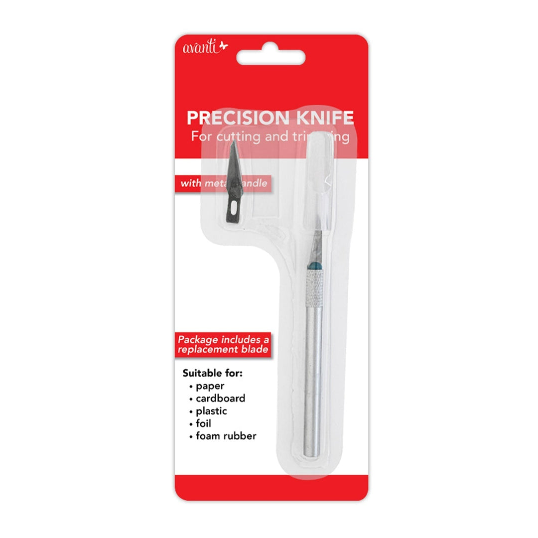 Precision Knife with Safety Cap and Fine Point Blade, Easy-Change Blade System with Replacement Blade