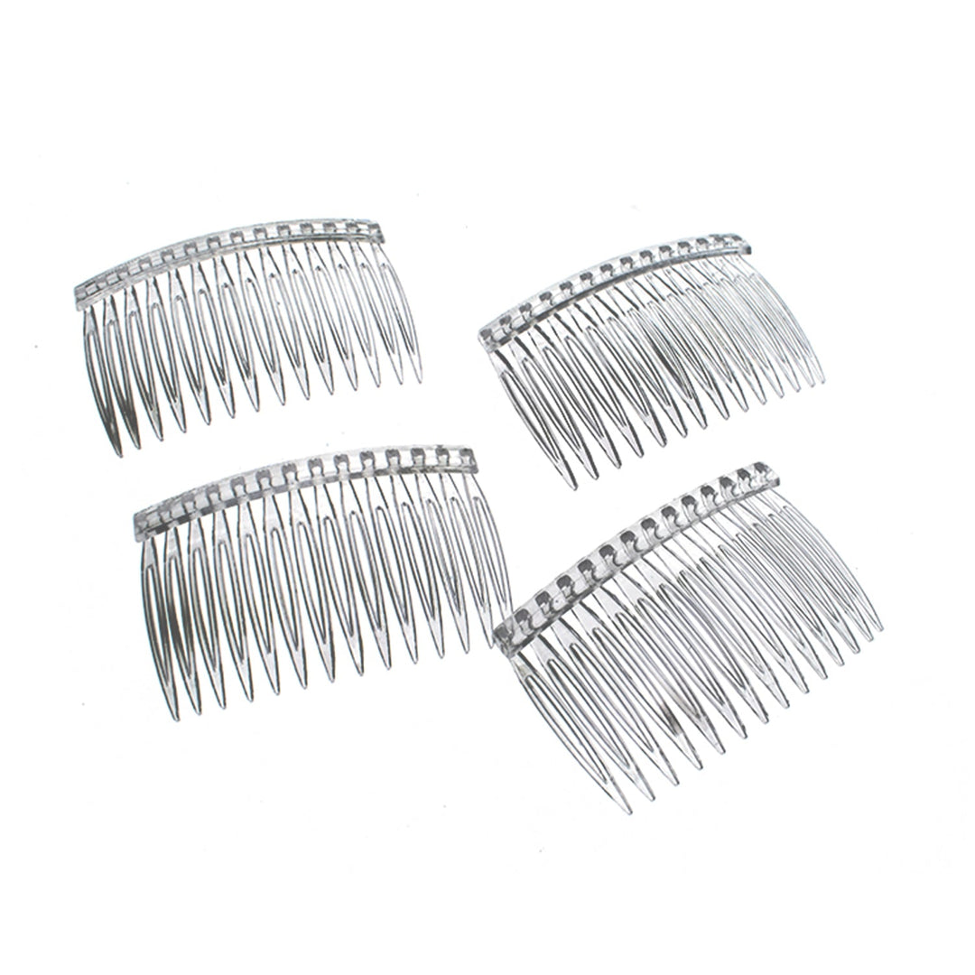 50 Pc Plastic Teeth Hair Combs, 14 Teeth Tortoise Side Comb Hair Accessories for Fine Hair, Transparent