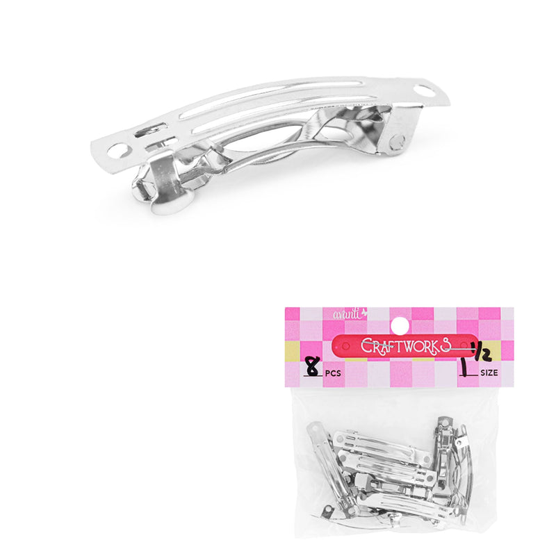8 Pcs Metal Barrette Alligator Snap Hair Clips, Iron French Clips, 1.5" Inches 12 pack