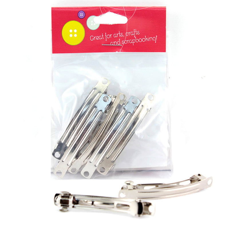 5 Pcs Metal Barrette Snap Hair Alligator Clips, Iron French Clips, 2.5" Inches 12 pack
