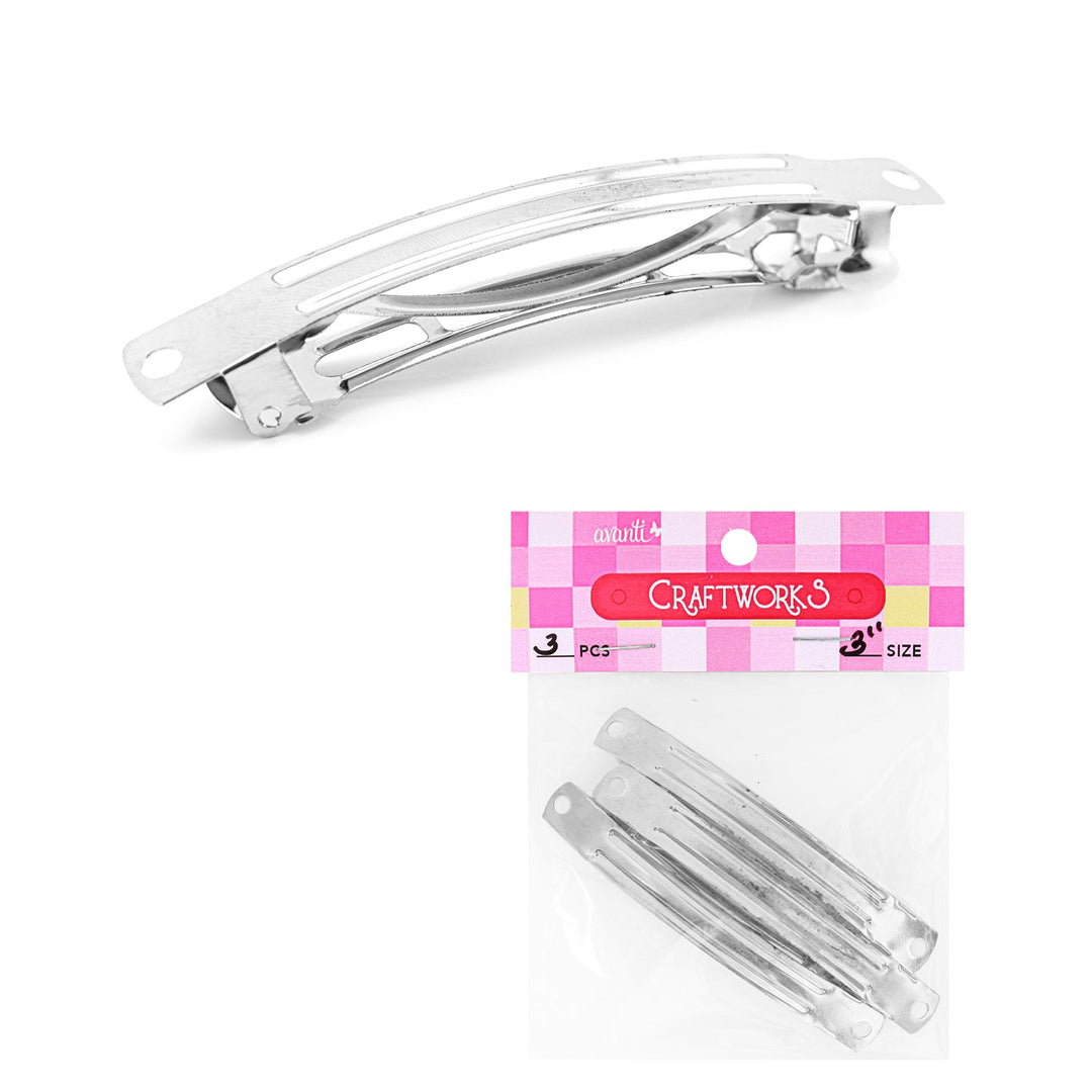 3 Pcs Metal Barrette Snap Hair Alligator Clips, Iron French Clips, 3" Inches 12 pack