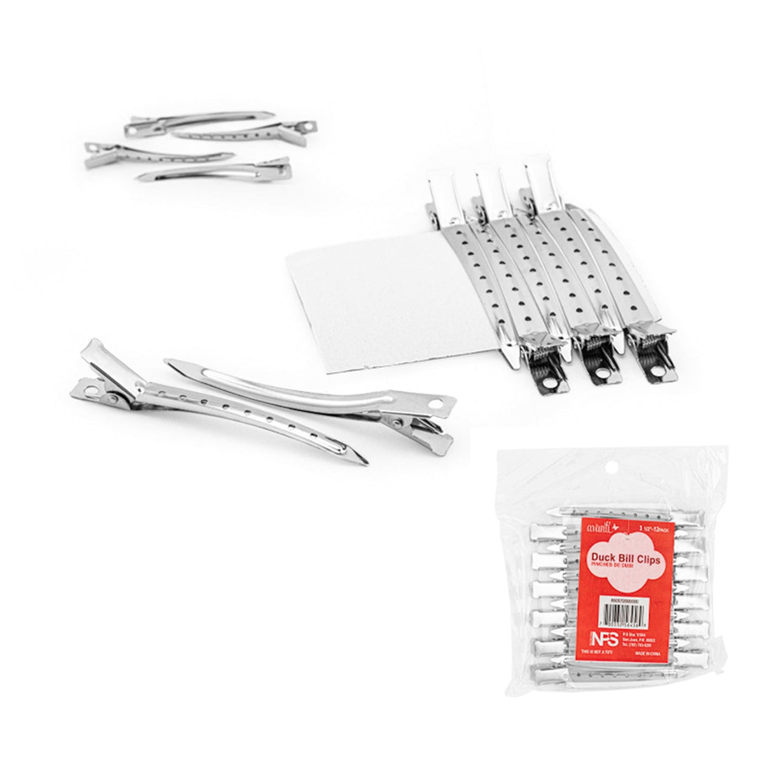 3.5" Inches Rustproof Metal, Alligator Curl Clips with Holes 12 Pcs