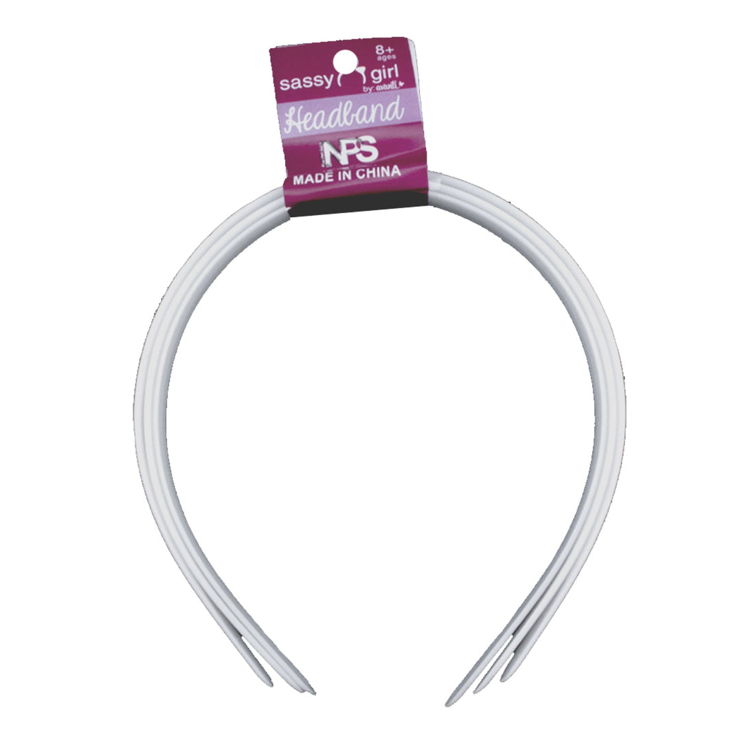 White Plastic Head Band, 3/4 Inch, 12 pack of 12 Pieces