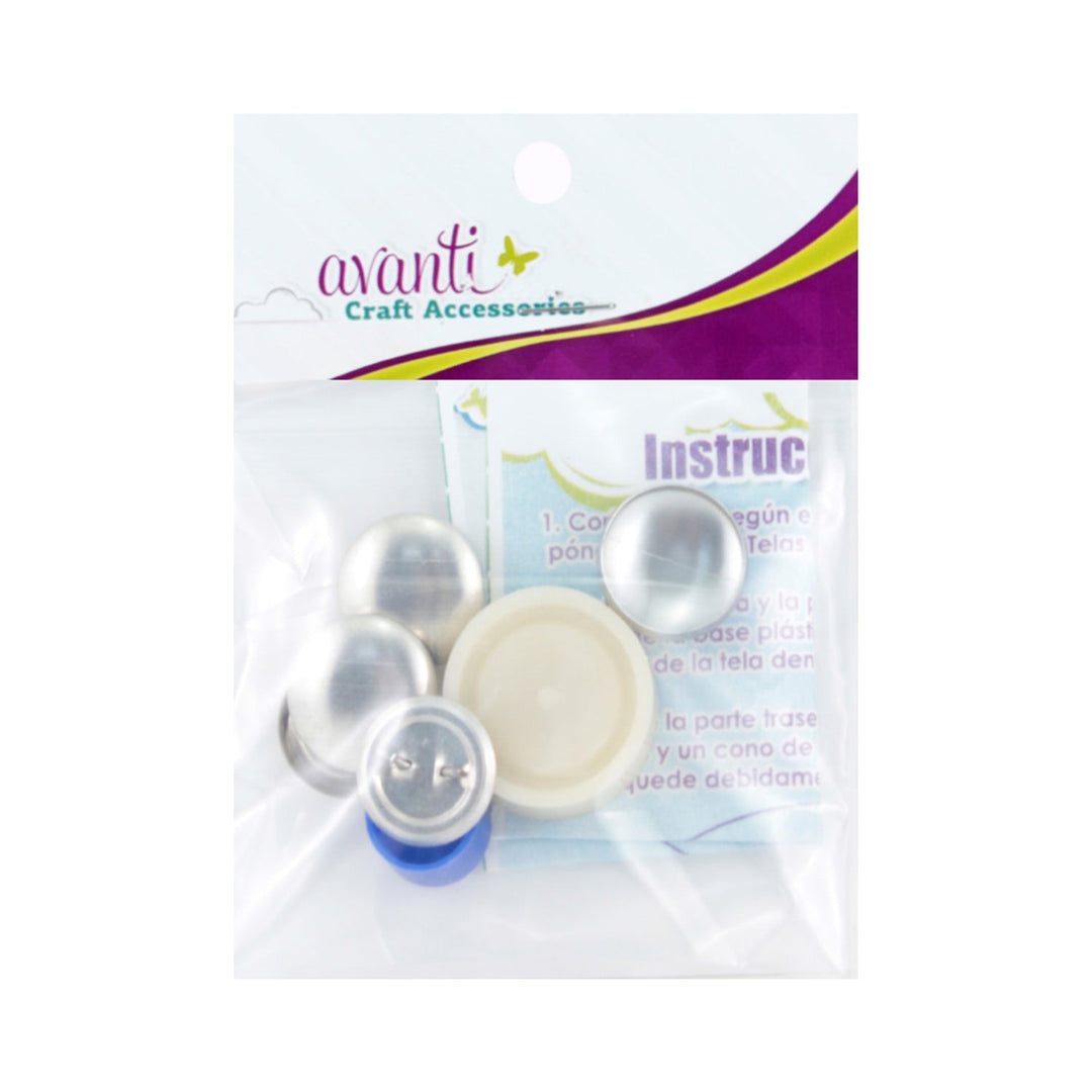 Fabric Cover Button and Pusher, Size 30 (3/4 in, 19 mm), 8 pcs, 12-Pack