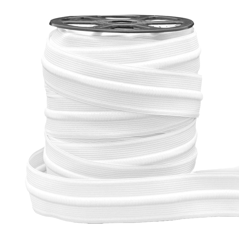 Elastic Band with Cord,  White,   27 Yards,   1 ¼” inch