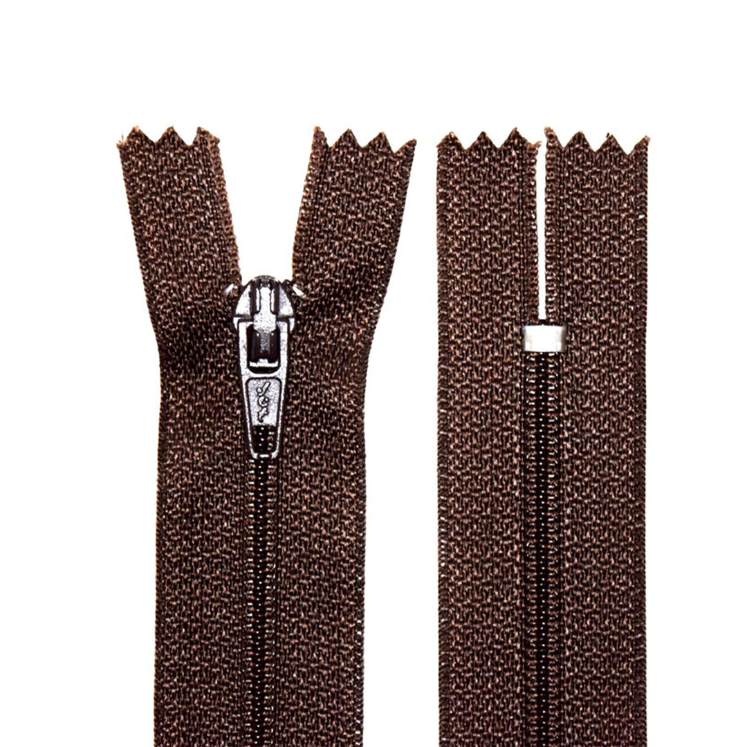 100% Nylon Zippers for sewing crafts, 5" Inch, 1 Piece, Variety of Tape Colors, 6-Pack