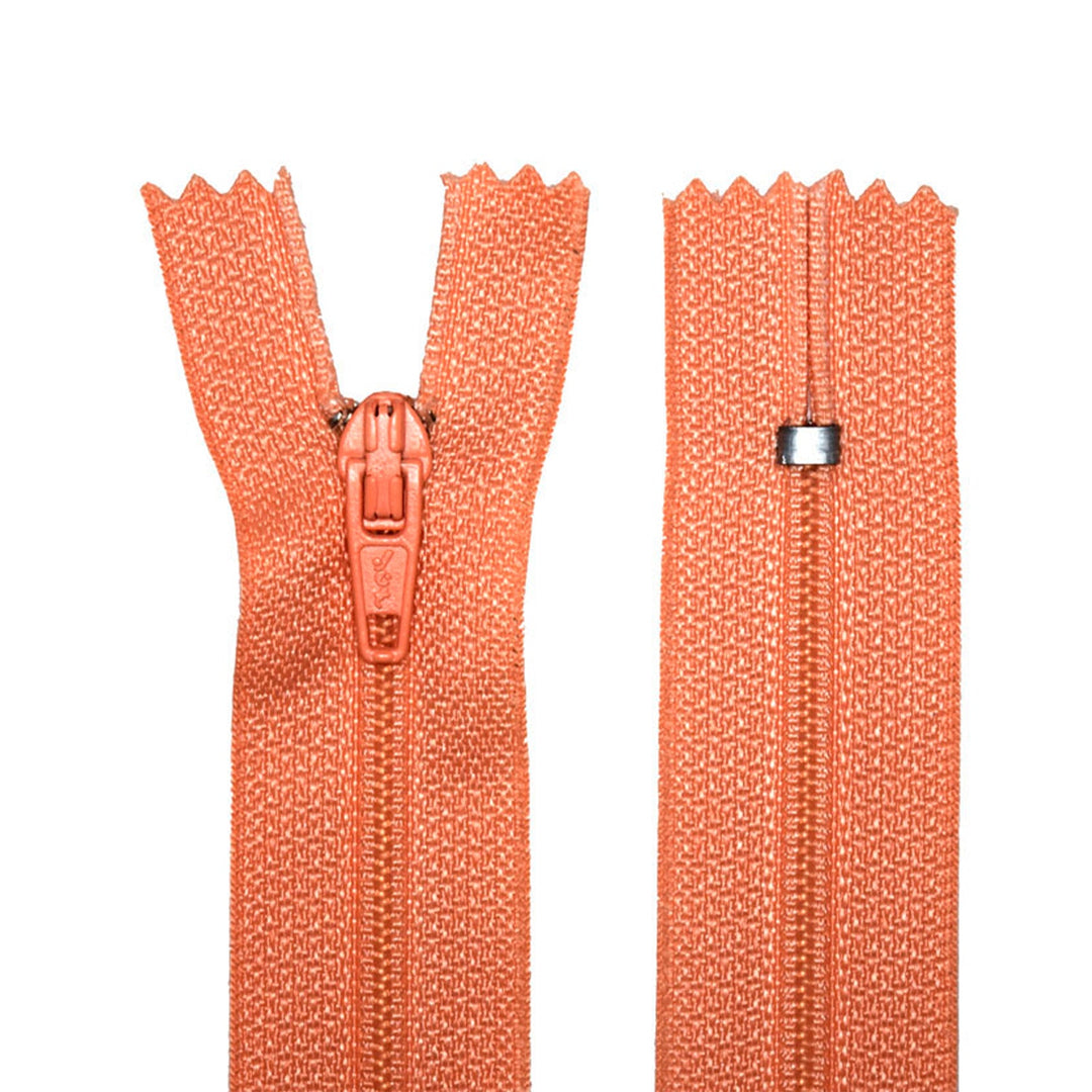 100% Nylon Zippers for sewing crafts, 5" Inch, 1 Piece, Variety of Tape Colors, 6-Pack