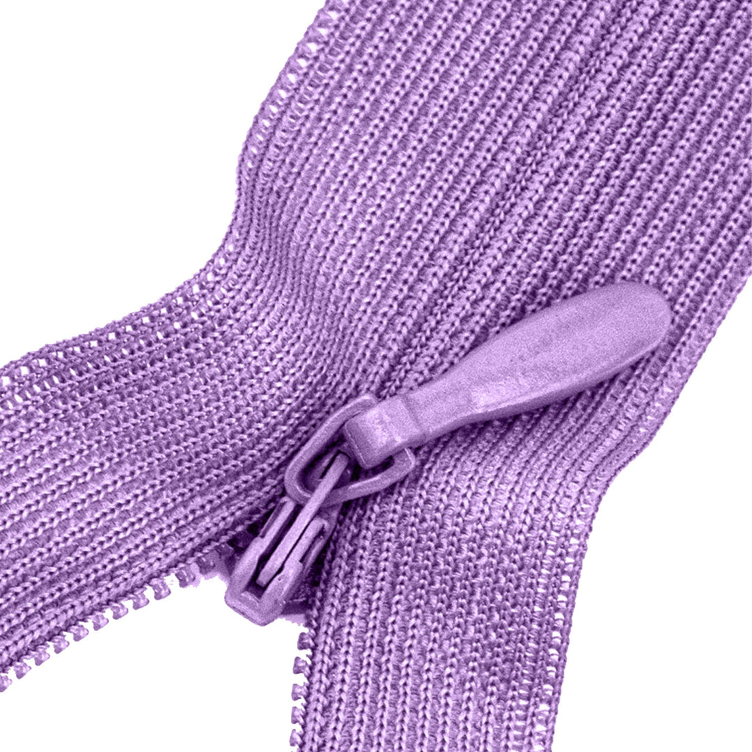 Invisible Lace Zipper with Metal Glide and Plastic Teeth,  14" inches,  Assorted Colors,  25 Pieces