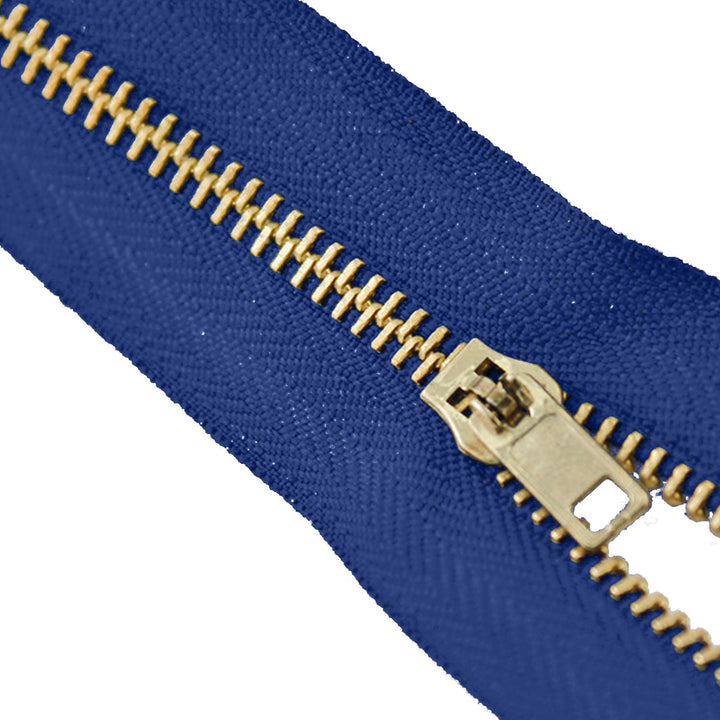 Avanti , Brass Zippers Closed-End , Metal Zipper in Gold , Variety of Ribbon Color ,Gold Brass Tooth/Head , 3" inch Size , Number #3 144 pack