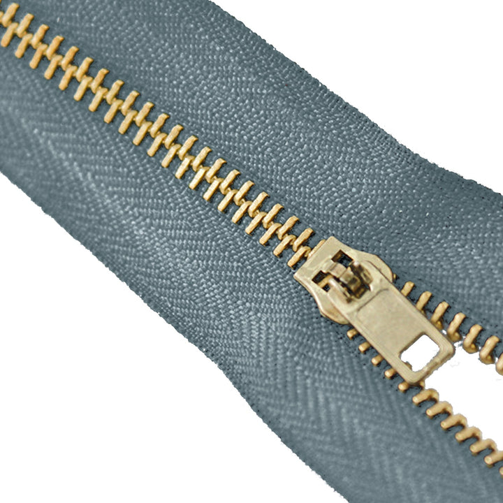Avanti , Brass Zippers Closed-End , Metal Zipper in Gold , Variety of Ribbon Color , Gold Brass Tooth/Head,  7" inch Size , Number #3 Pack of 25