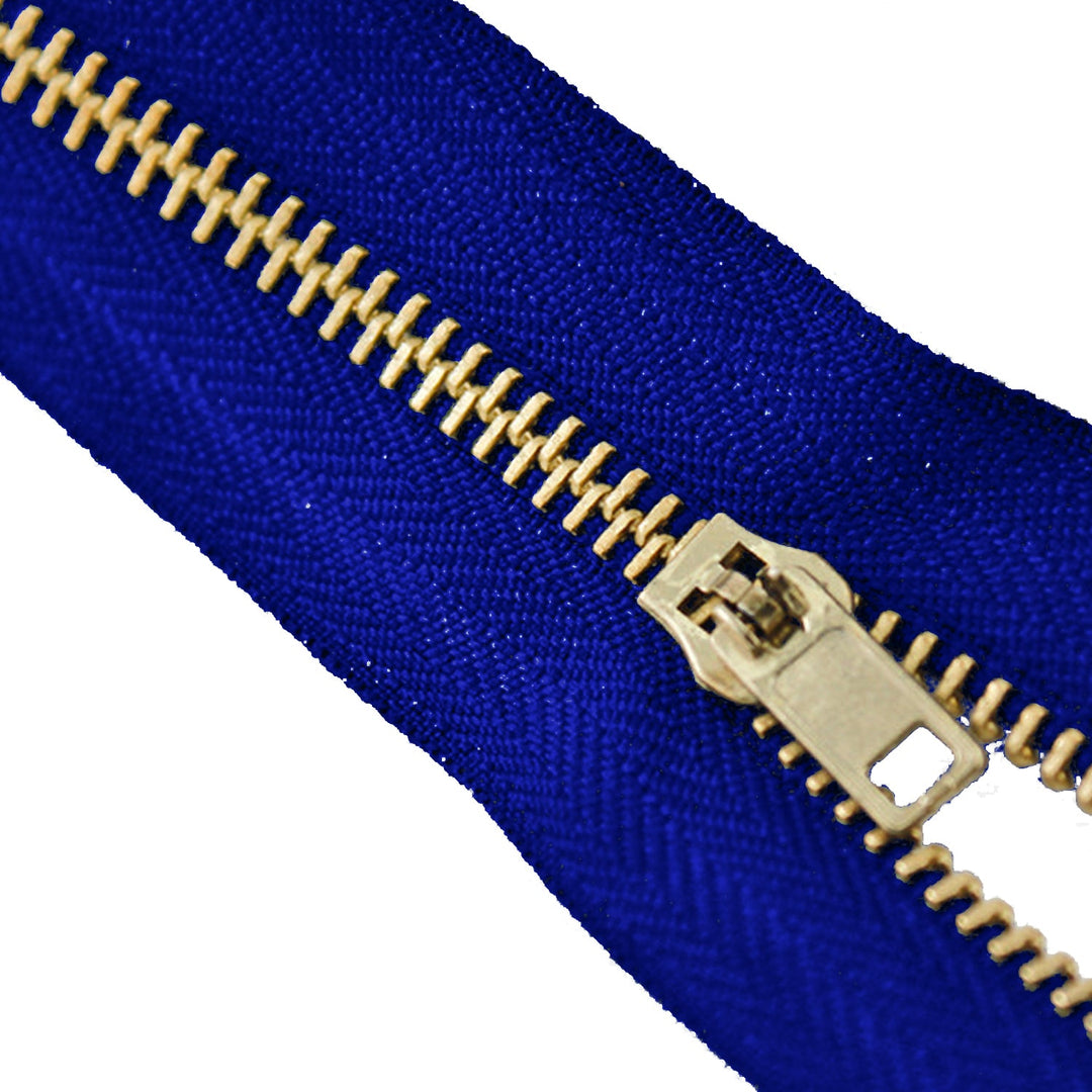 Avanti , Brass Zippers Closed-End , Metal Zipper in Gold , Variety of Ribbon Color , Gold Brass Tooth/Head , 9" inch Size , Number #3 Pack of 25