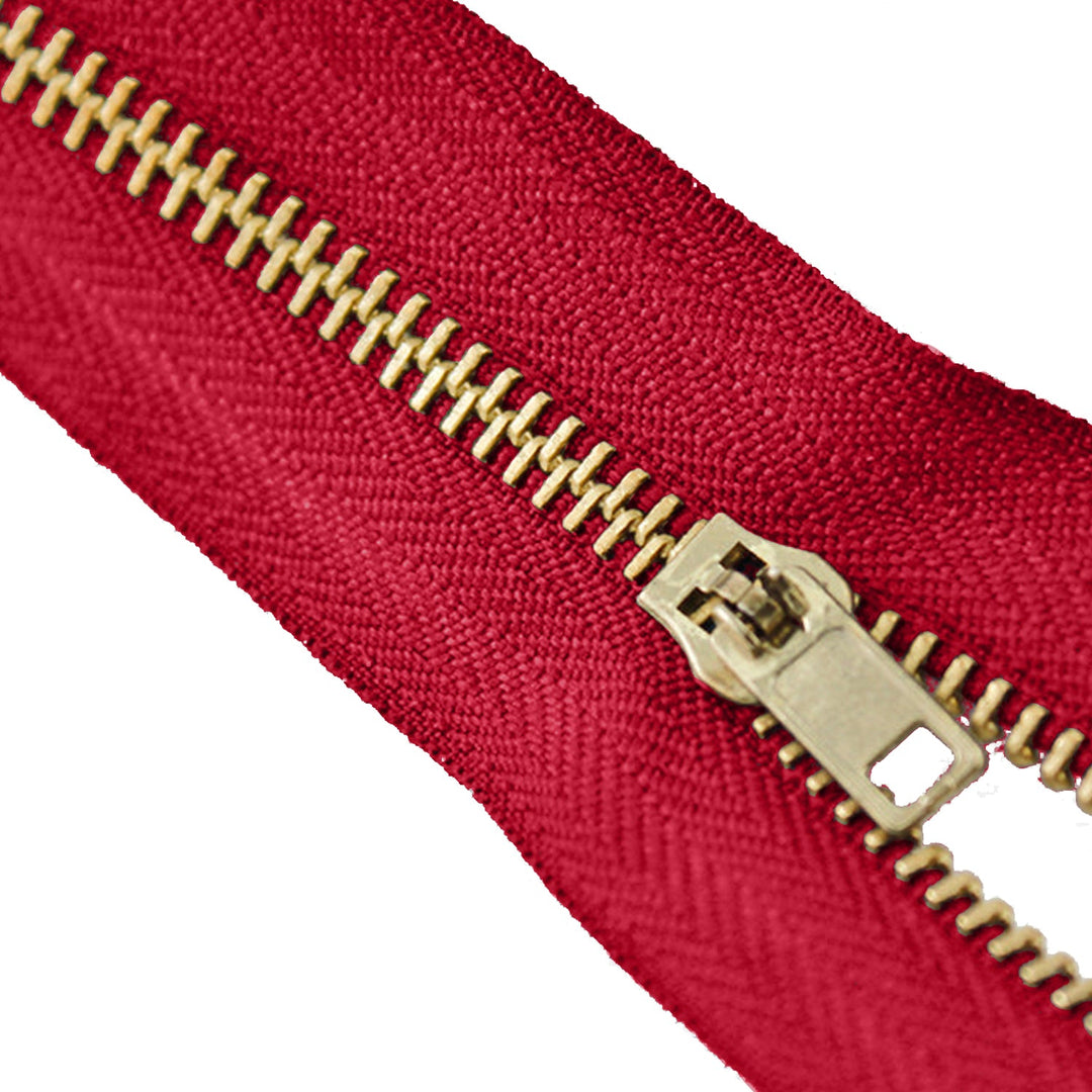Avanti , Brass Zippers Closed-End , Metal Zipper in Gold , Variety of Ribbon Color , Gold Brass Tooth/Head , 9" inch Size , Number #3 Pack of 25