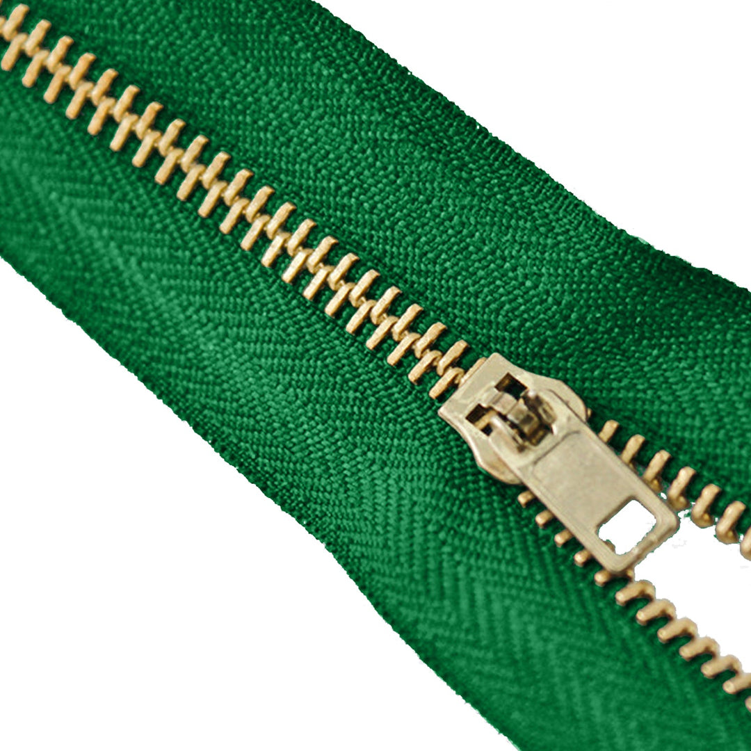 Avanti , Brass Zippers Closed-End , Metal Zipper in Gold , Variety of Ribbon Color , Gold Brass Tooth/Head , 9" inch Size , Number #3 Pack of 25
