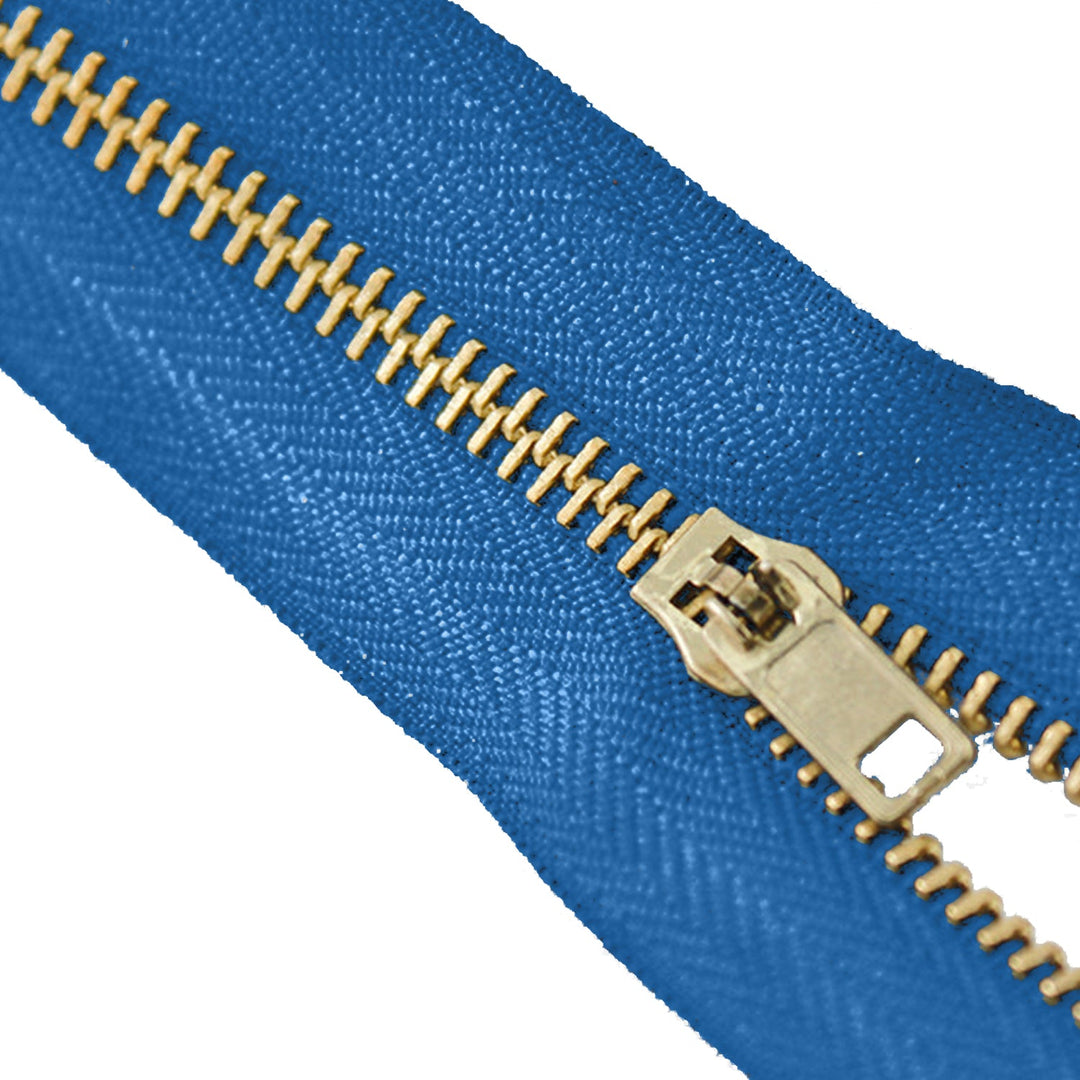 Avanti , Brass Zippers Closed-End , Metal Zipper in Gold , Variety of Ribbon Color , Gold Brass Tooth/Head , 9" inch Size , Number #3 Pack of 25