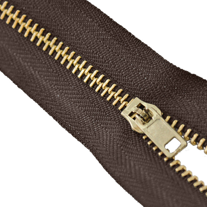 Avanti - Brass Zippers Closed-End, Metal Zipper in Gold, Variety of Ribbon Color, Gold Brass Tooth/Head, 7" inch Size, Number #4.5 25 Pieces