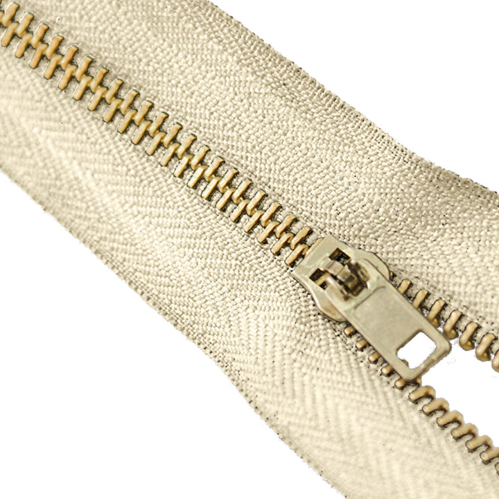 Avanti - Brass Zippers Closed-End, Metal Zipper in Gold, Variety of Ribbon Color, Gold Brass Tooth/Head, 9" inch Size, Number #4.5 25 Pieces