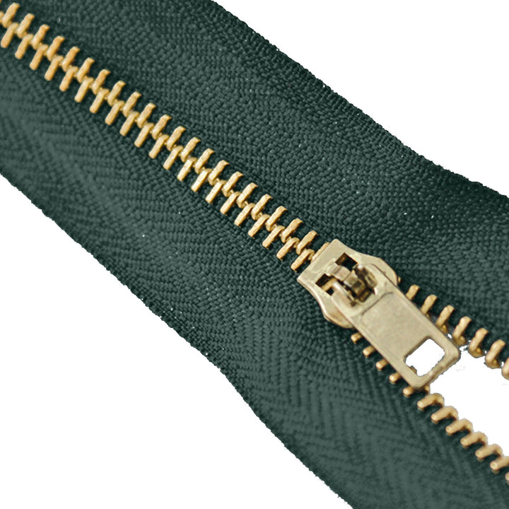 Avanti , Brass Zippers Closed-End , Metal Zipper in Gold ,Variety of Ribbon Color , Gold Brass Tooth/Head , 7" inch Size , Number #5 25 Pieces