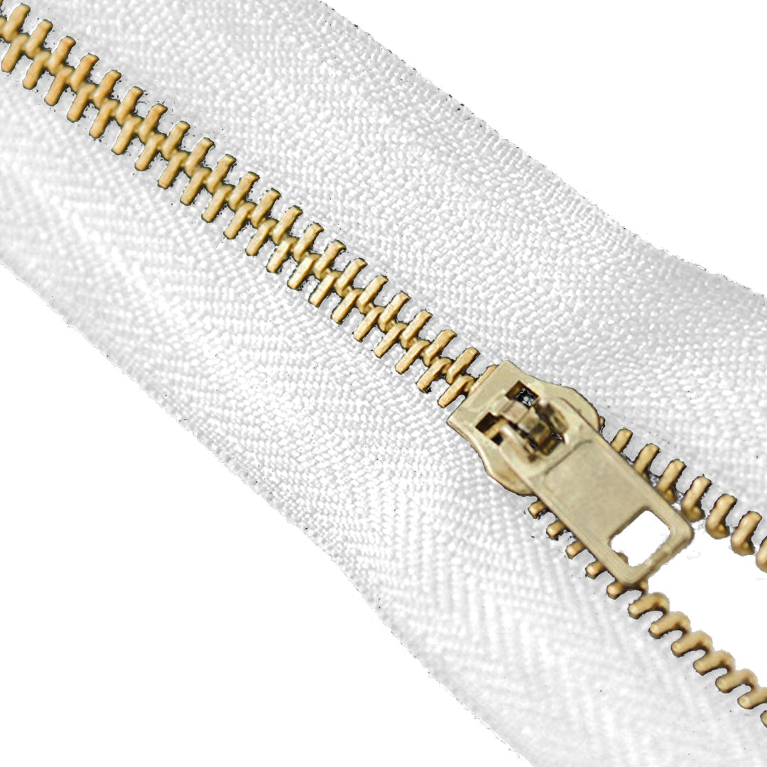 Avanti , Brass Zippers Closed-End , Metal Zipper in Gold , Variety of Ribbon Color , Gold Brass Tooth/Head , 9" inch Size , Number #5 (Bag of 25)