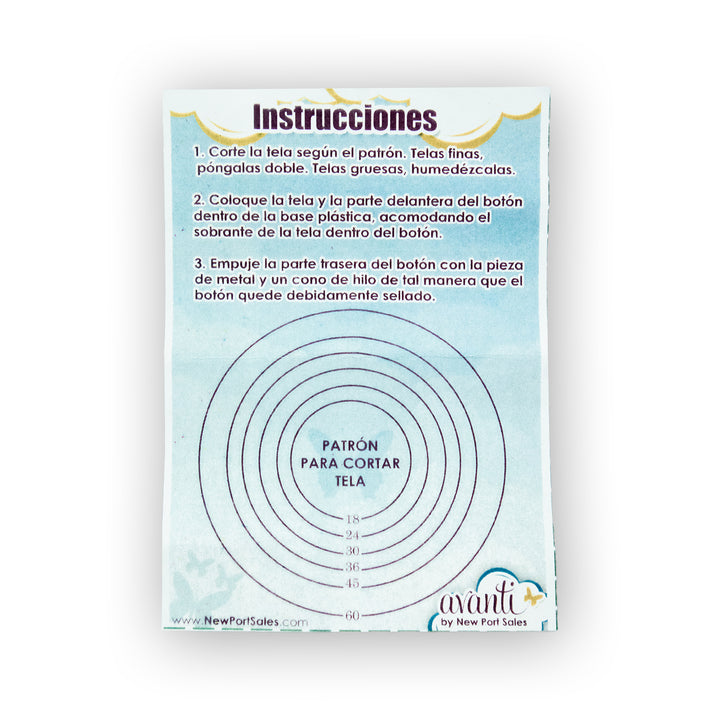 Fabric Cover Button and Pusher, Size 36 (7/8 in / 22mm), 6 pcs