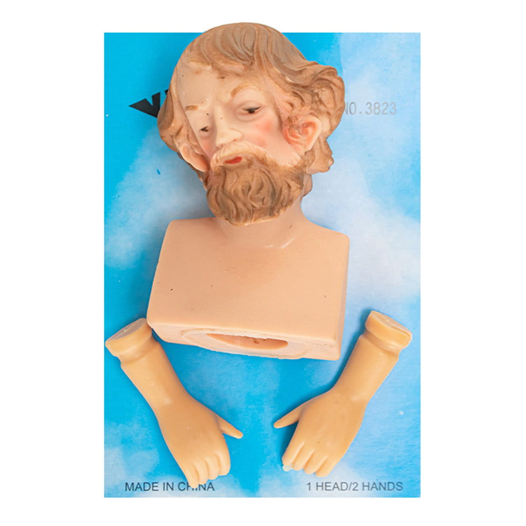Joseph Head and Hands, Plastic Doll, 3 in tall, 3 pcs