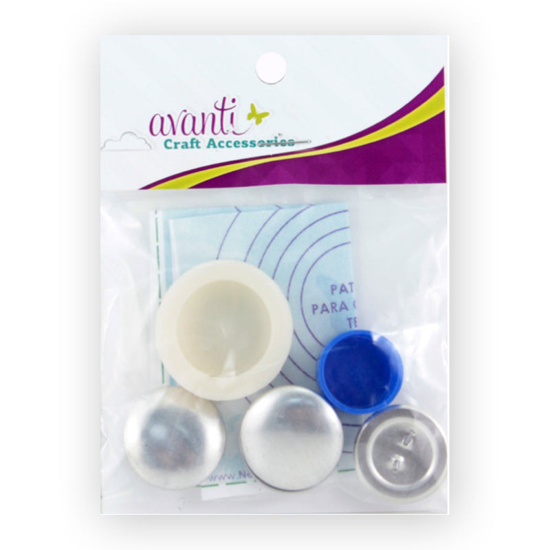 Fabric Cover Button and Pusher, Size 36 (7/8 in / 22mm), 6 pcs