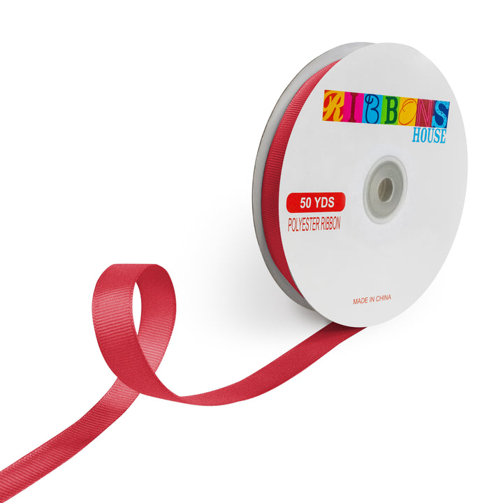 Avanti Solid 5/8" 15mm Grosgrain Ribbon, 100% Polyester, 50-Yard